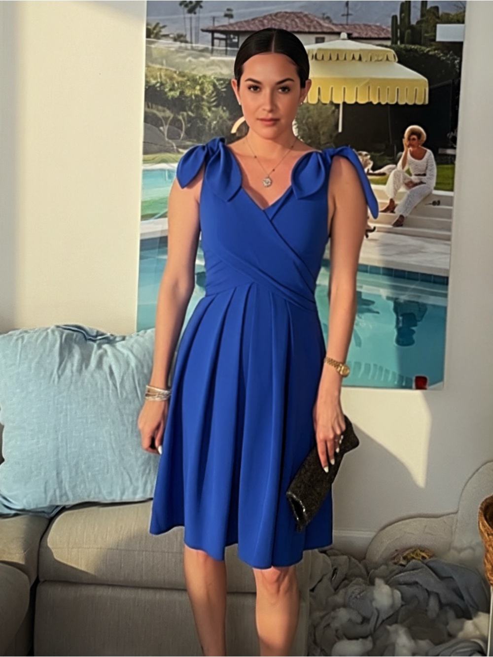 NWT Moschino Couture Bow Shoulder Cocktail Dress IT 38 / US 0-2